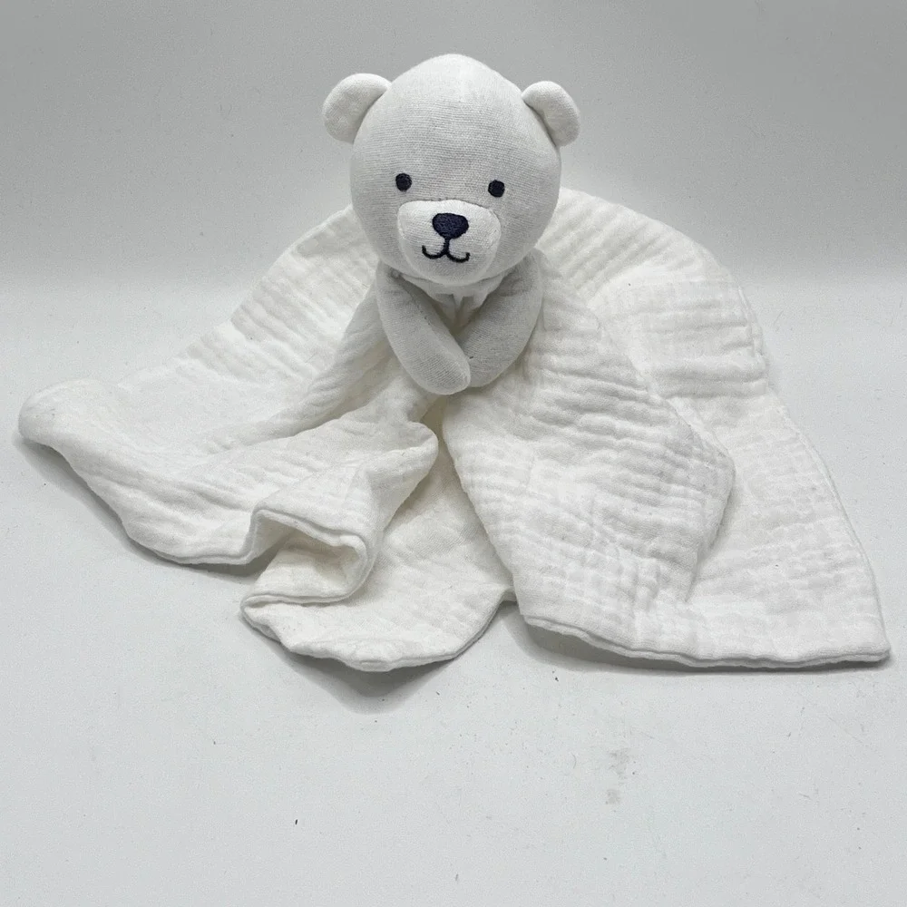 Carter's Child of Mine White Bear Muslin Security Blanket Lovey GFG59141